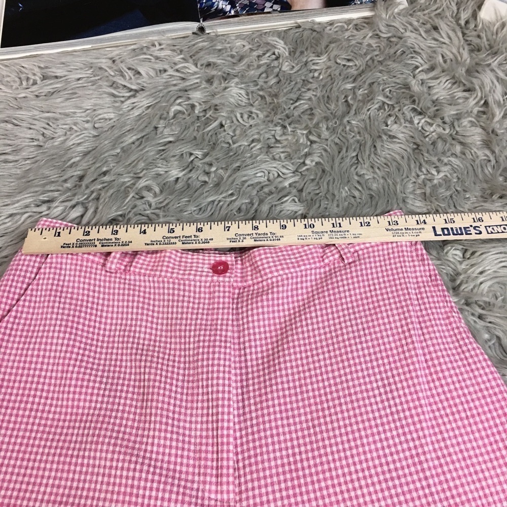 Pink Gingham Capri Pants | Coastal Preppy Resort Golf Cottagecore Alfred Dunner - Picture 6 of 8